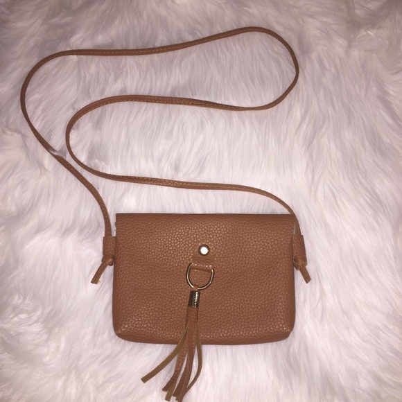 Small faux leather brown crossbody purse - Picture 1 of 3